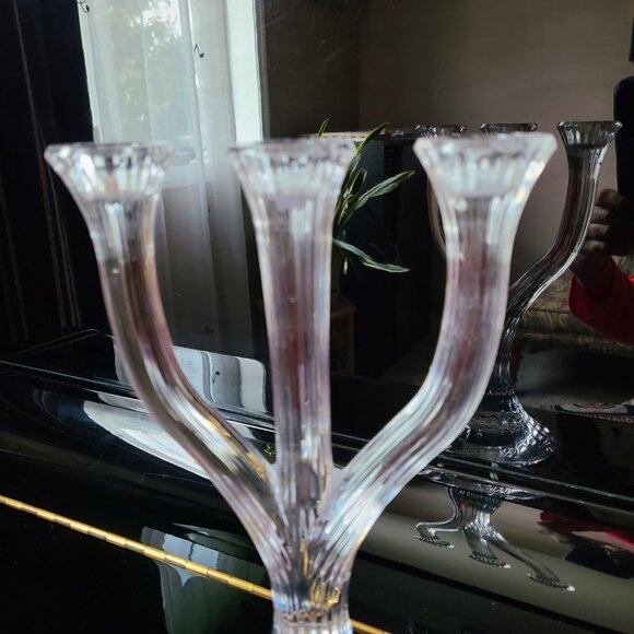 Mikasa crystal candleholder with 3 branches. - Picture 3 of 4